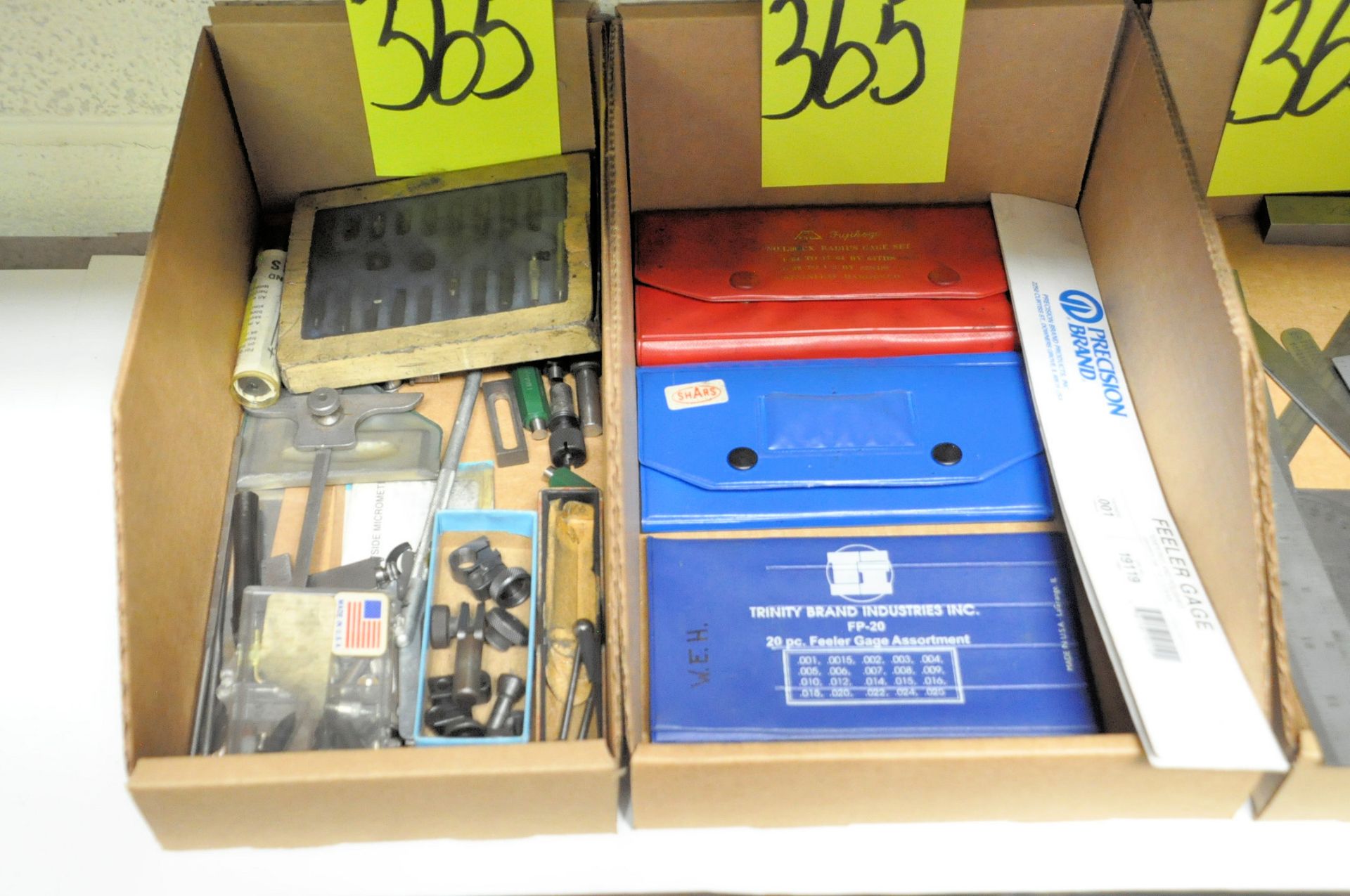 Lot-Steel Pocket Rules, Manual Calipers, Radius Gauges, etc. in (4) Boxes on (1) Shelf - Image 2 of 3