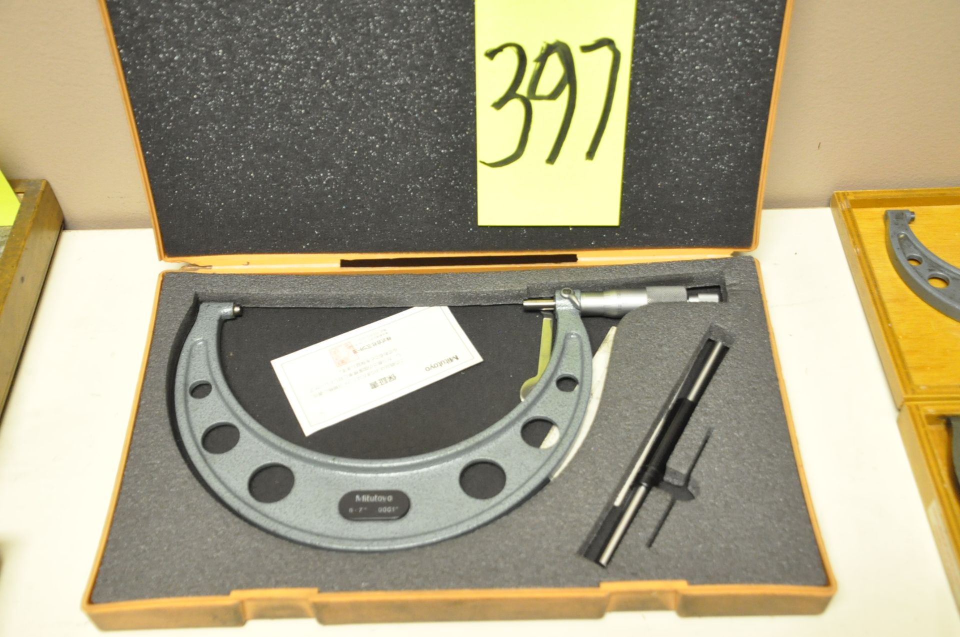 Lot-(1) Mitutoyo 6"-7", (1) 5"-6", (2) 4"-5", (1) 3"-4", and (1) 2"-3" Outside Micrometers