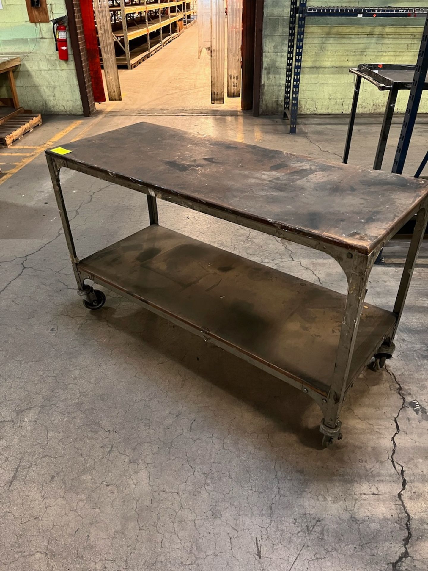 Metal rolling cart 24" x 60" - Image 2 of 2