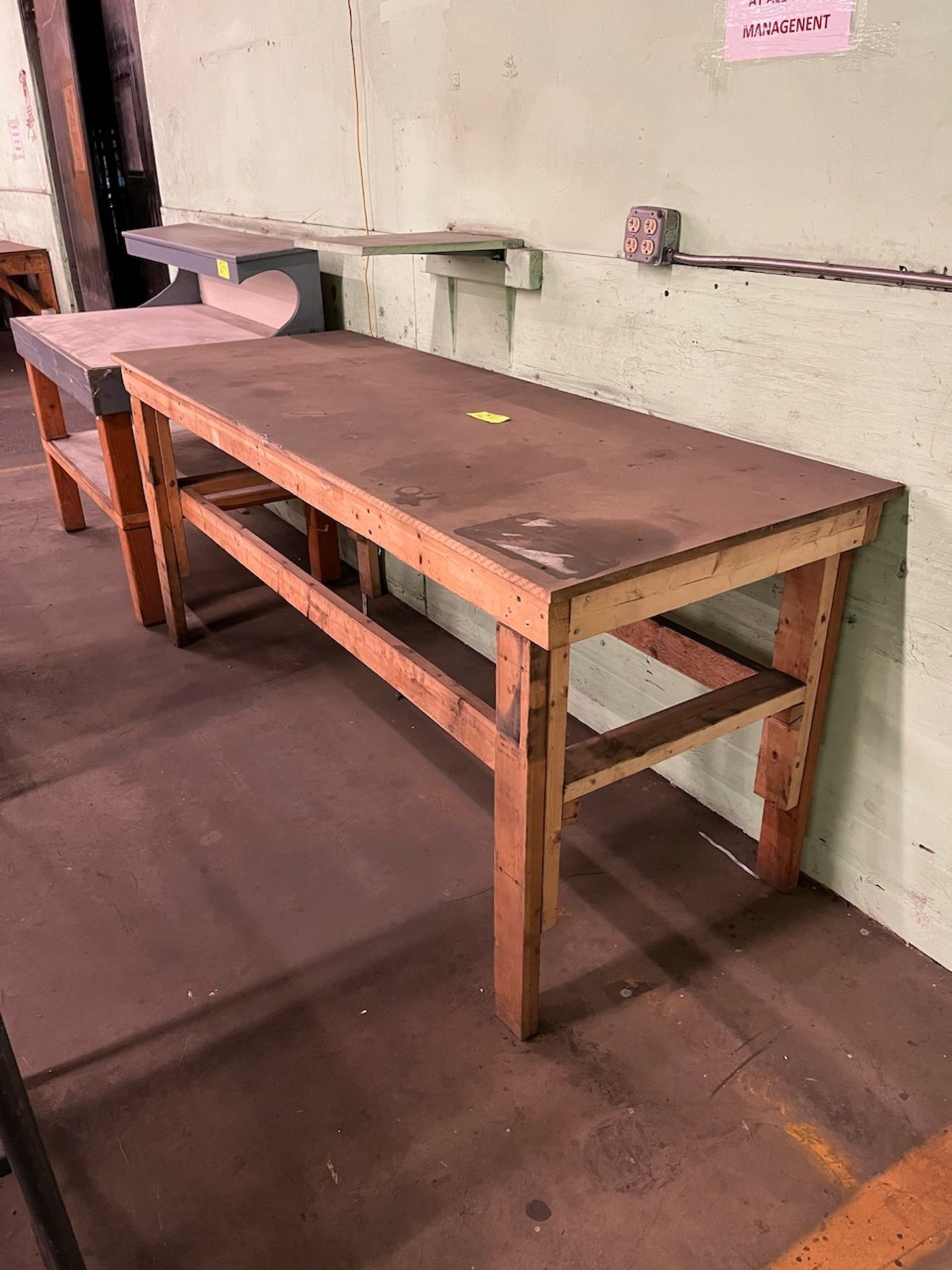 Wooden work table 30.5" x 84" - Image 2 of 2