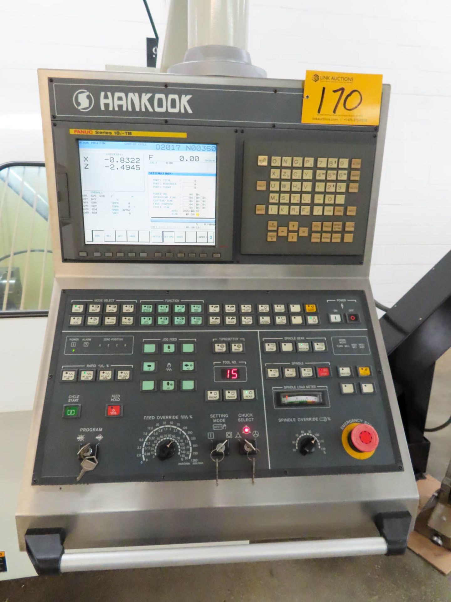 Hankook Proturn 60 X 2000 CNC Lathe, Fanuc 18iTB CNC, 29.9" Swing Over Bed, 29.9" Max. Turning(2005) - Image 3 of 10