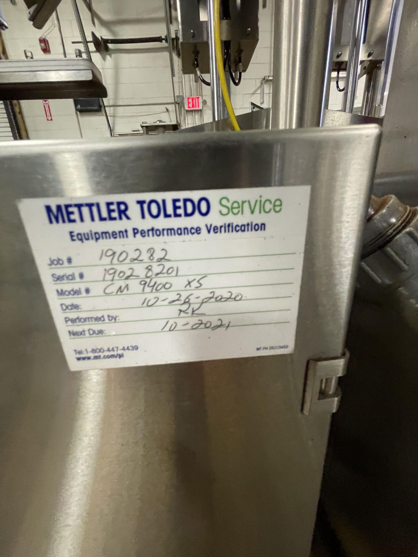 METTLER TOLEDO CONVEYORIZED CHECK WEIGHER, MODEL C3570 CM9400 XS, S/N 190282, (2019 MFG)(COST IN 2 - Image 10 of 11