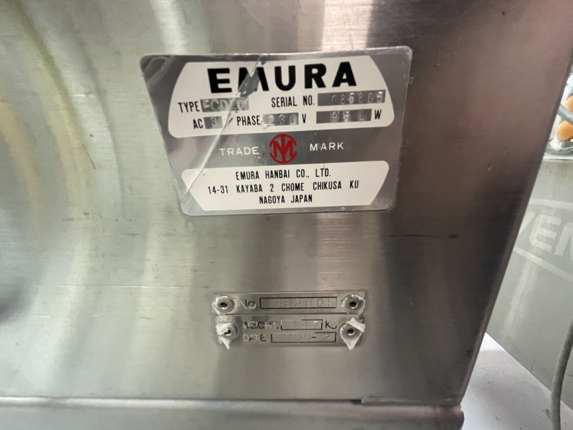 SEVEN CHEFS EMURA BELT FED SLICER, MODEL ECD 202, S/N 085805, PORTABLE AND MOUNTED ON CASTERS - Image 10 of 14