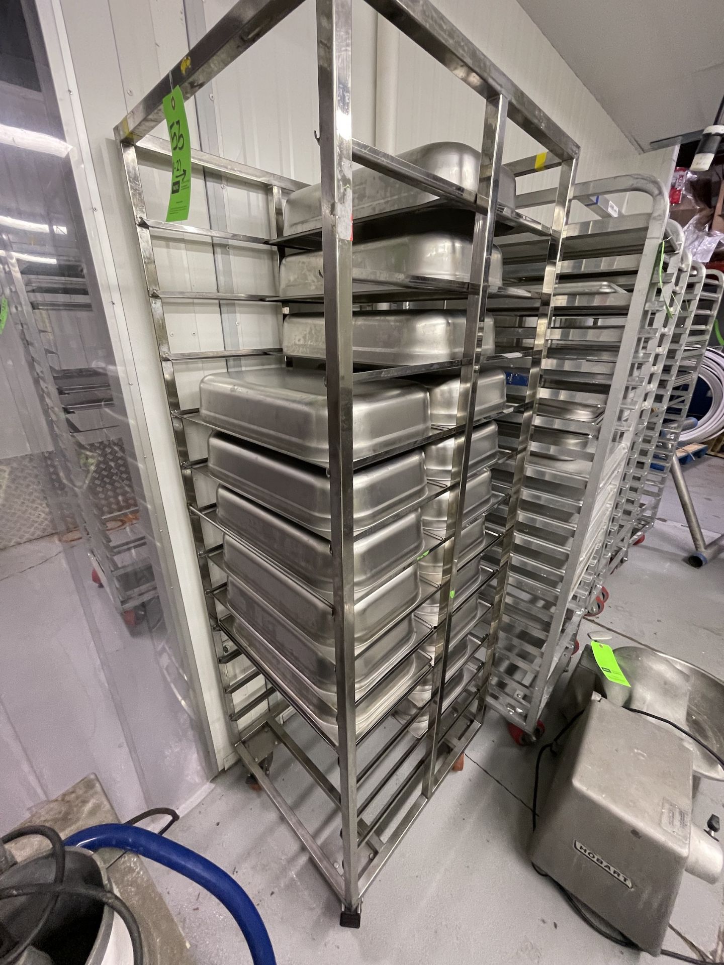 (2) STEAM TABLE / WARMING PAN RACKS, INCLUDES APPROX. (18) WARMING / STEAM TABLE PANS, APPROX. - Image 2 of 3