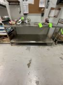 S/S TABLE WITH SHELF, APPROX. 75" X 32" X 34" LWH