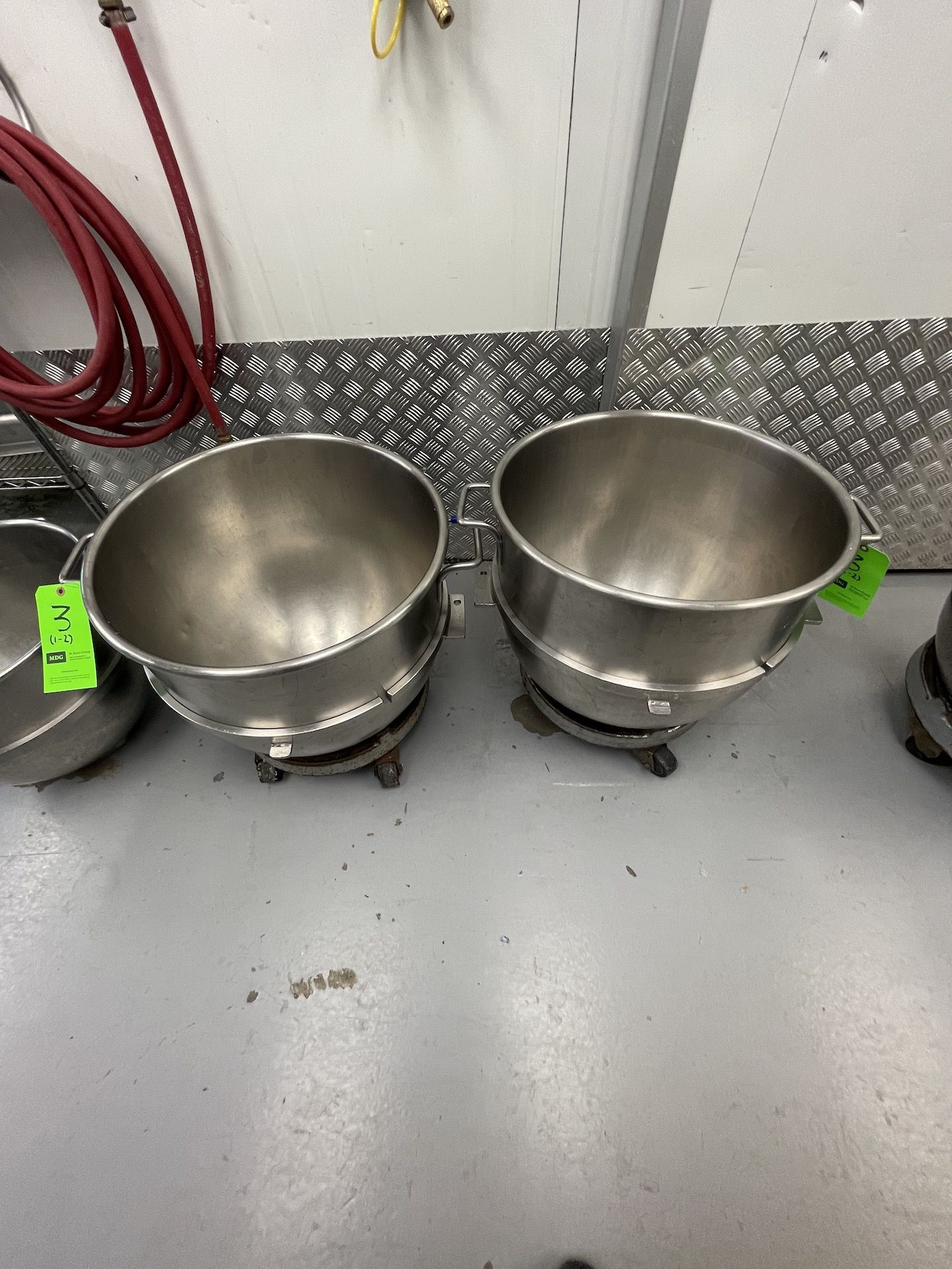 (2) HOBART MIXING BOWLS WITH PORTABLE BASES, APPROX. 20" DIA
