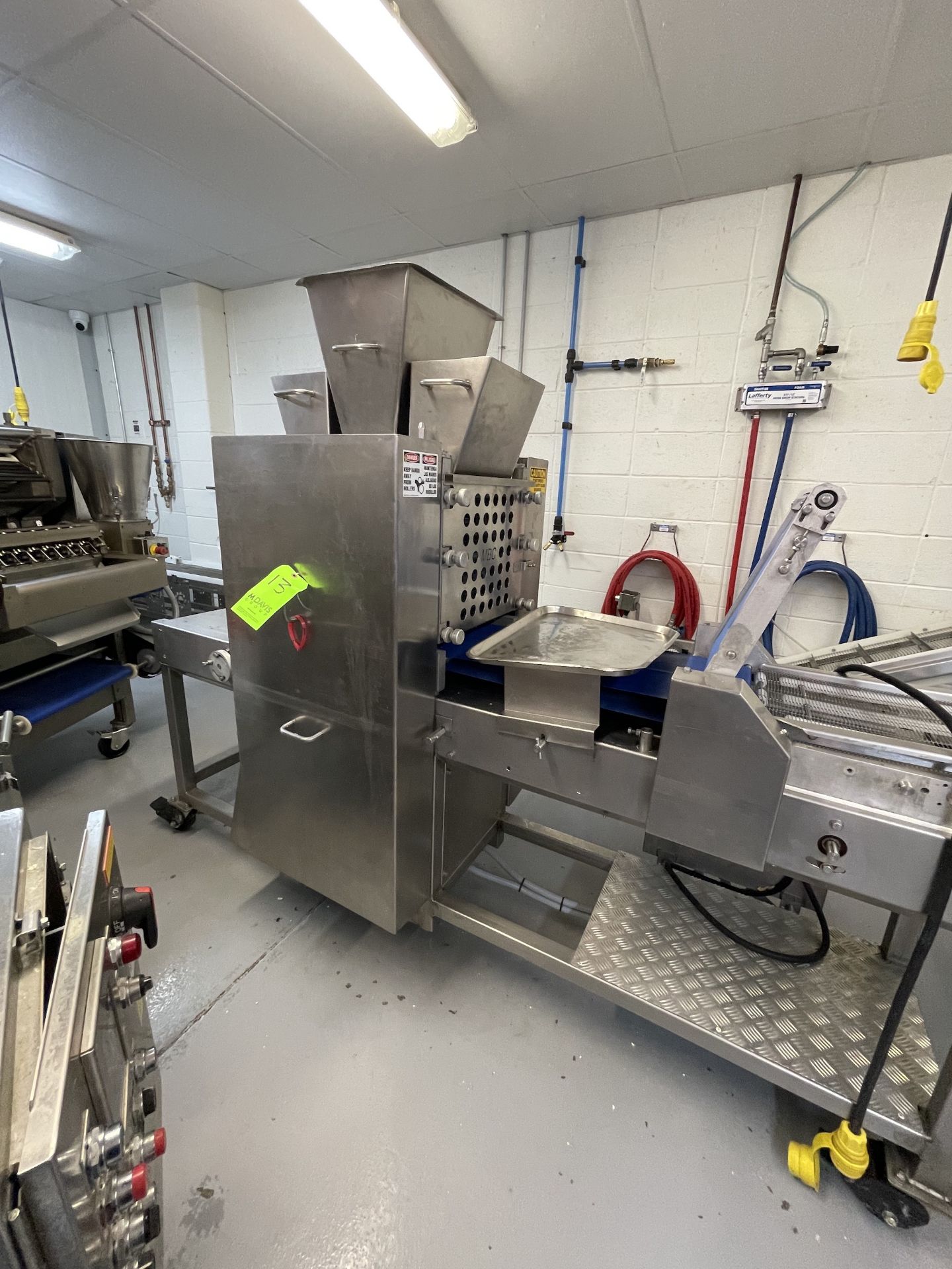 MBC FOOD MACHINERY CORP 4-WIDE RAVIOLI MACHINE, CURRENTLY SET UP FOR JUMBO ROUND RAVIOLI, APPROX.