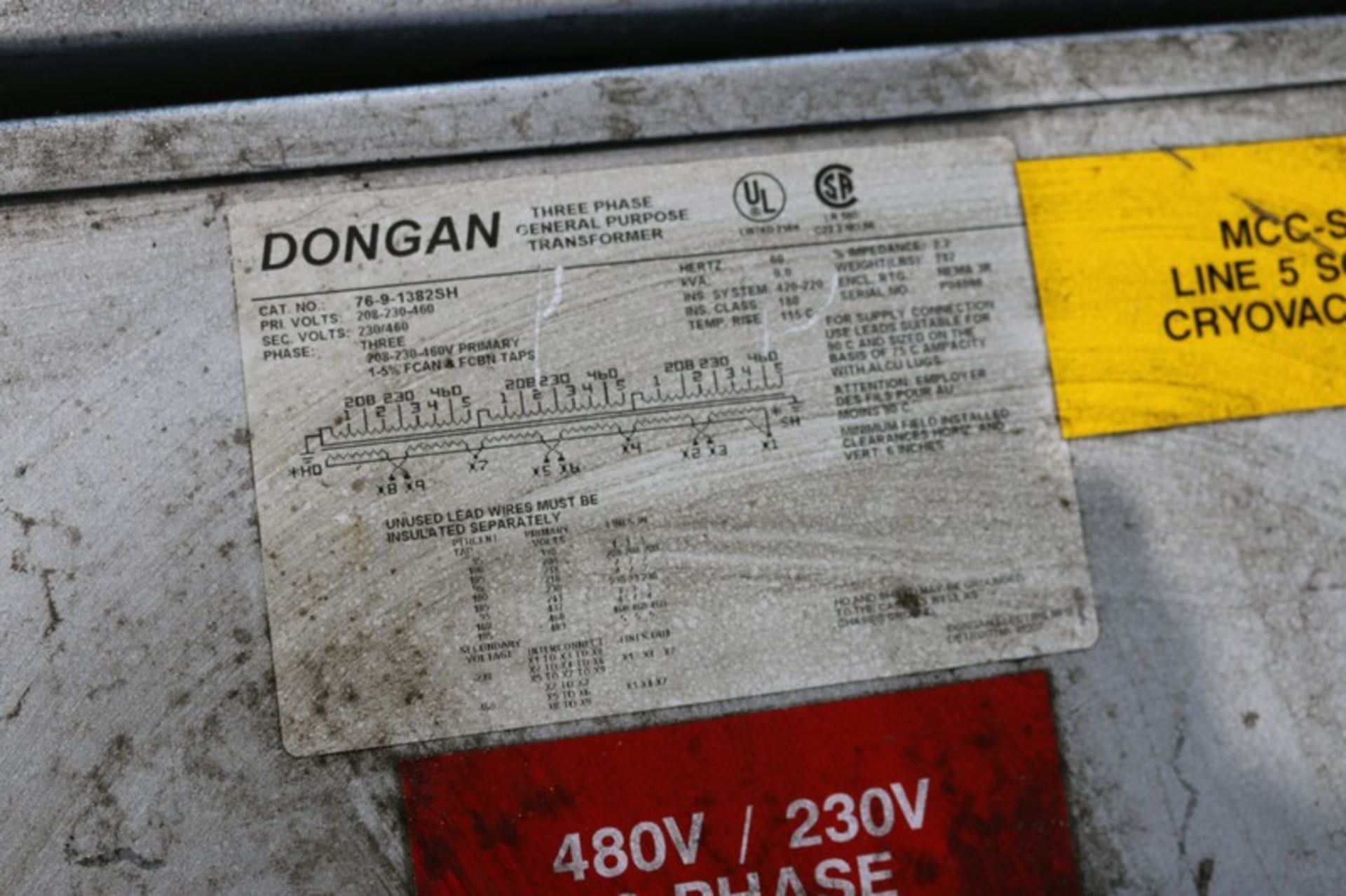 (4) Dongan MCC Transformer Buckets, Cat. No.: 769-1382SH, 230/460 Volts, 1 Phase(INV#82292)( - Image 5 of 8