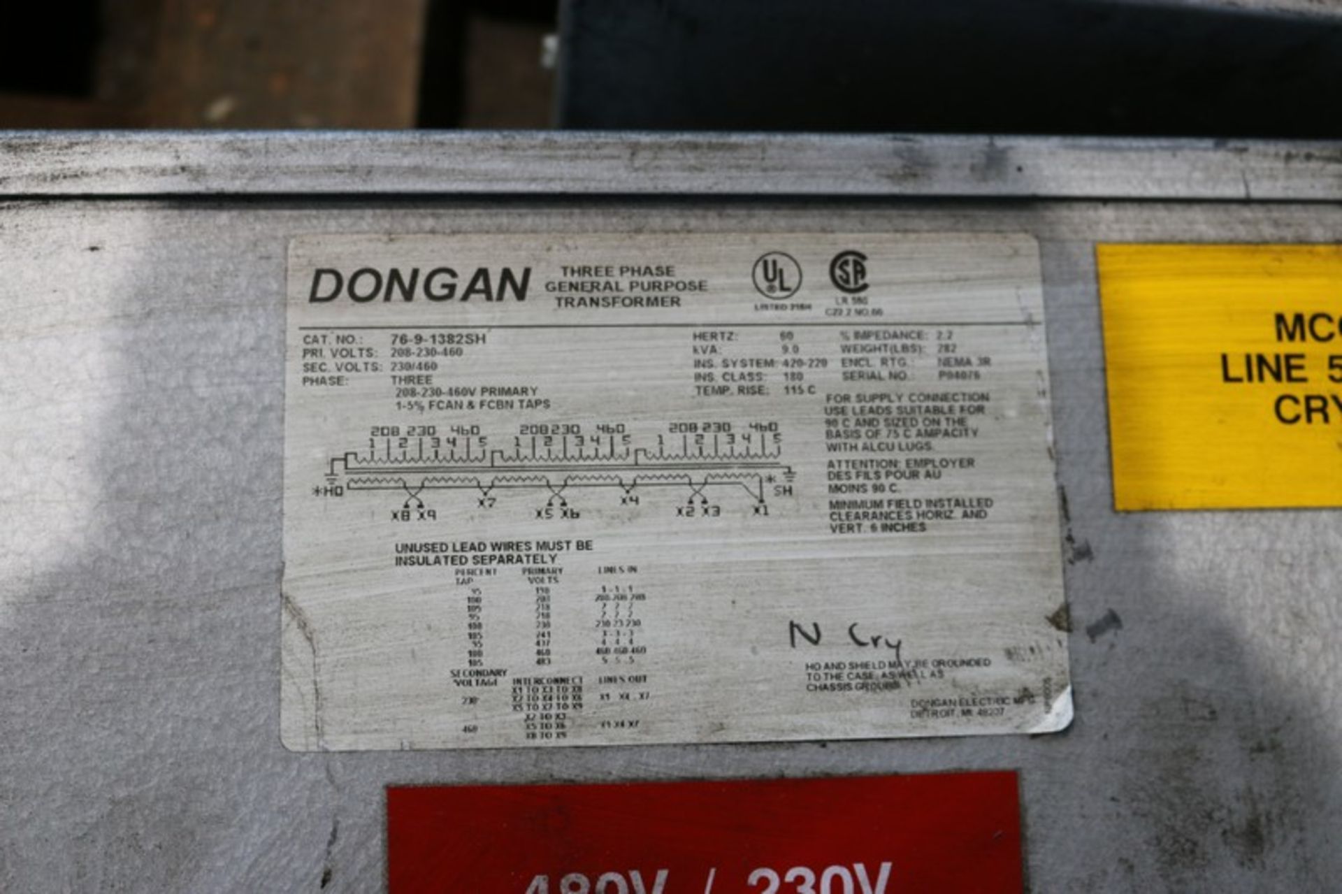 (4) Dongan MCC Transformer Buckets, Cat. No.: 769-1382SH, 230/460 Volts, 1 Phase(INV#82292)( - Image 6 of 8