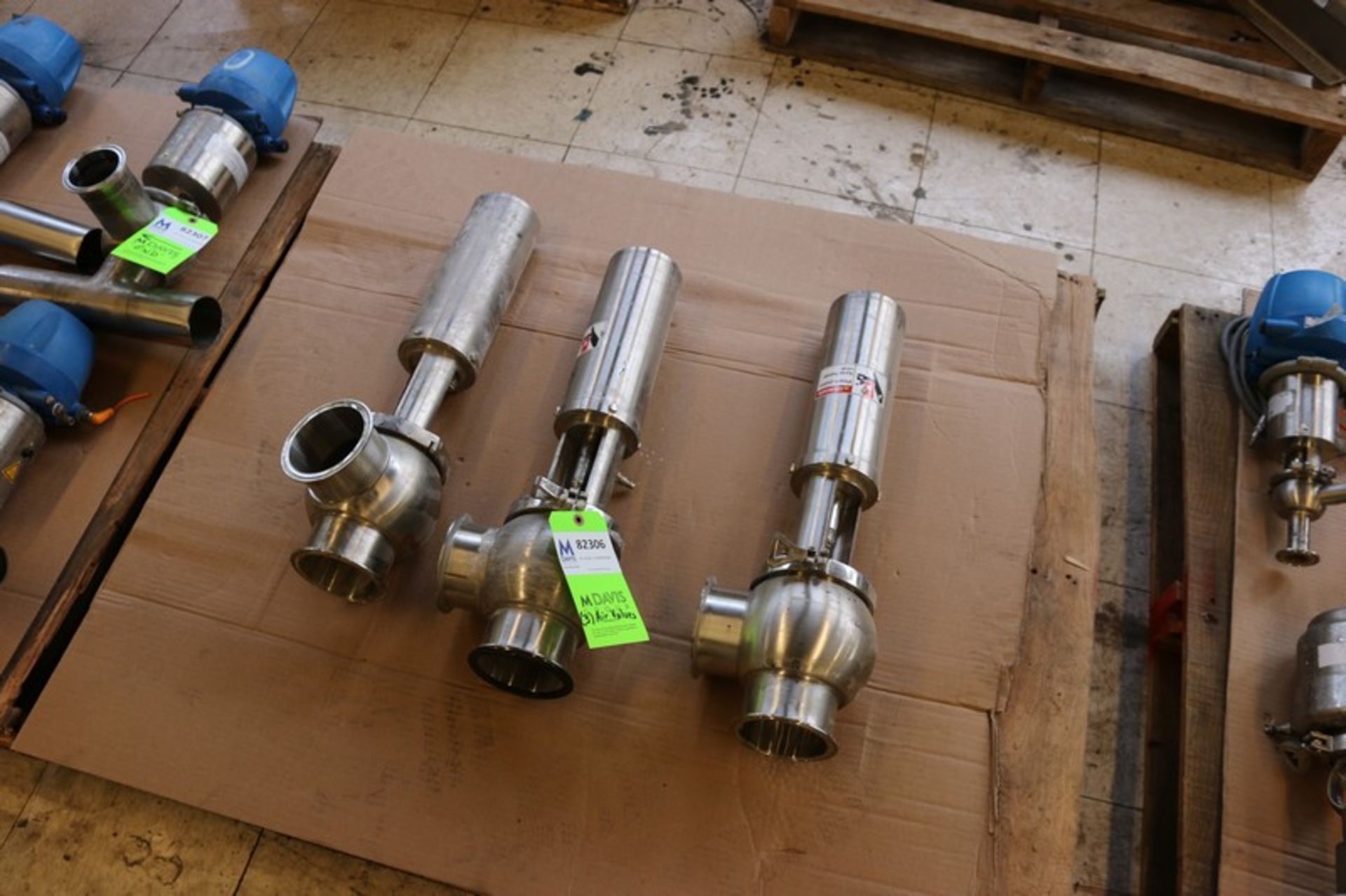 (3) S/S Air Valves, Aprox. 4" Clamp Type (INV#82306) (LOCATED @ MDG AUCTION SHOWROOM 2.0 IN