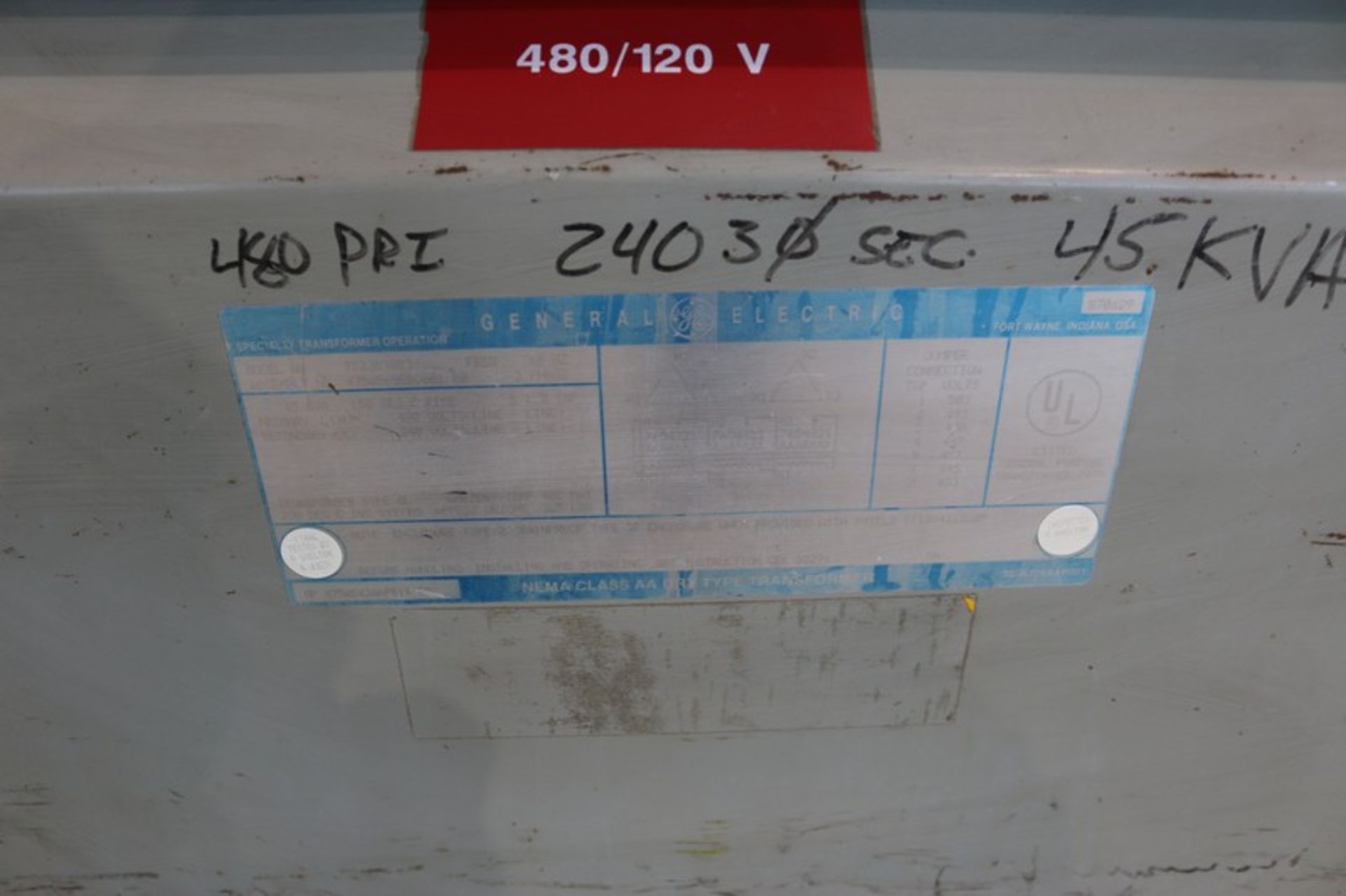 General Electric Transformer, M/N 8T23B3883Y, NEMA CLASS AA DRY TYPE(INV#82298)(Located @ the MDG - Bild 5 aus 5