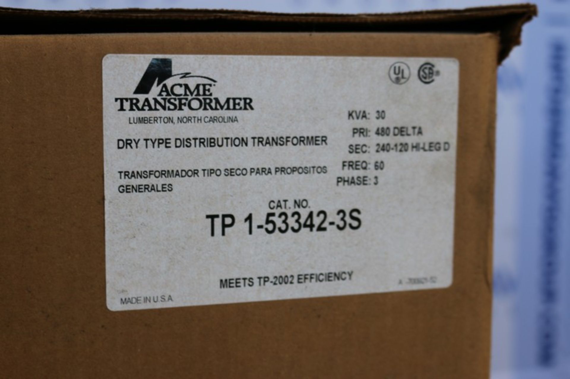 Acme Transformer, Cat. No. TP1-53342-35, 480 DELTA, 3 Phase(INV#82296)(Located @ the MDG Auction - Bild 5 aus 5
