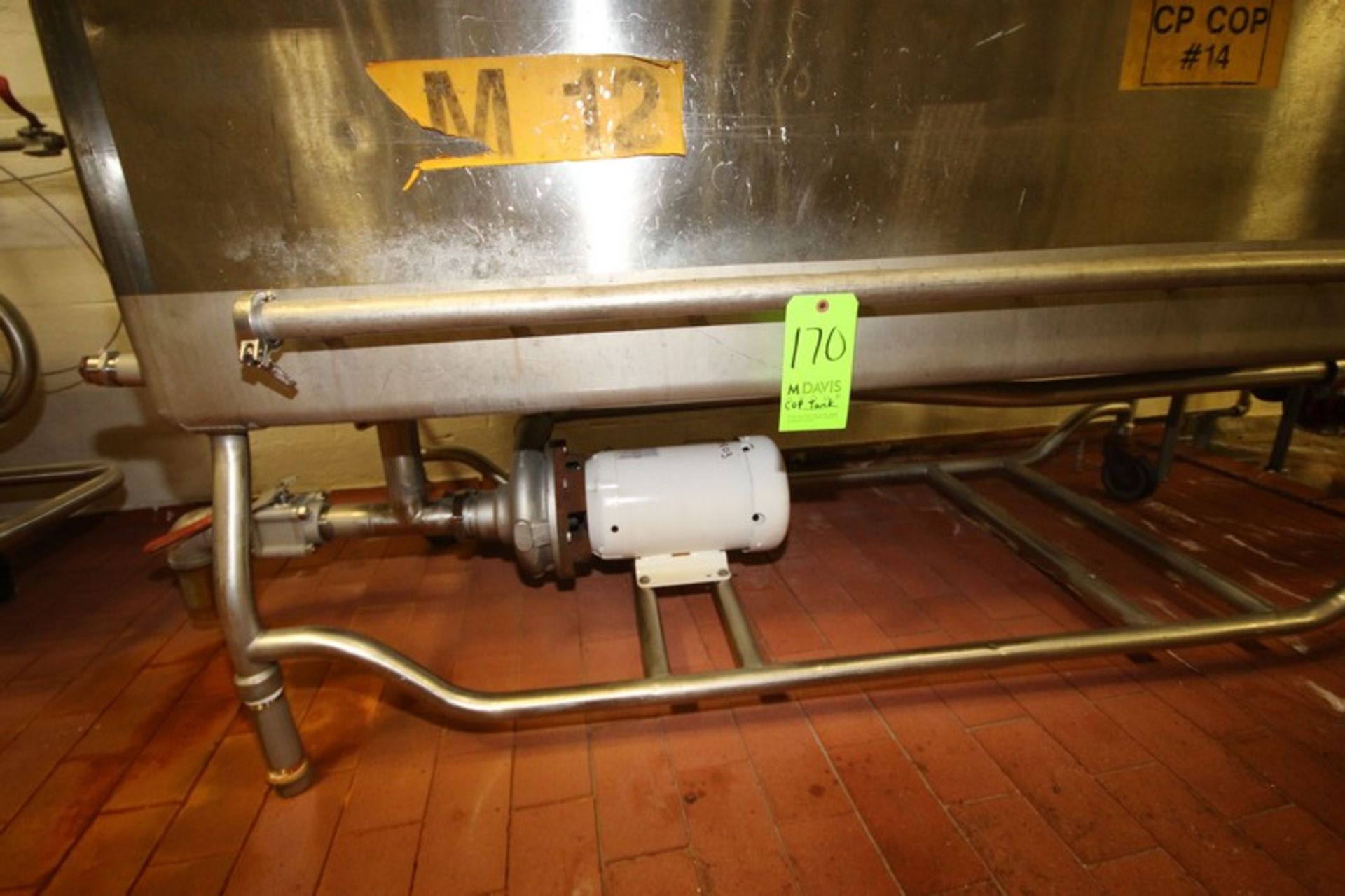 S/S COP Tank,with Centrifugal Pump, Internal Dims.: 74-1/2" L x 24-1/2"W x 21-1/2" Deep, with - Image 3 of 5