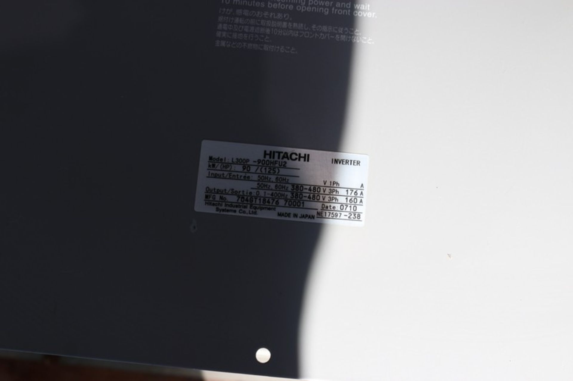 Hitachi 125 hp Inverter, M/N L300P-900HFU2, MFG No.: 7046T18476 70001 (INV#69346)(Located at the MDG - Image 7 of 9