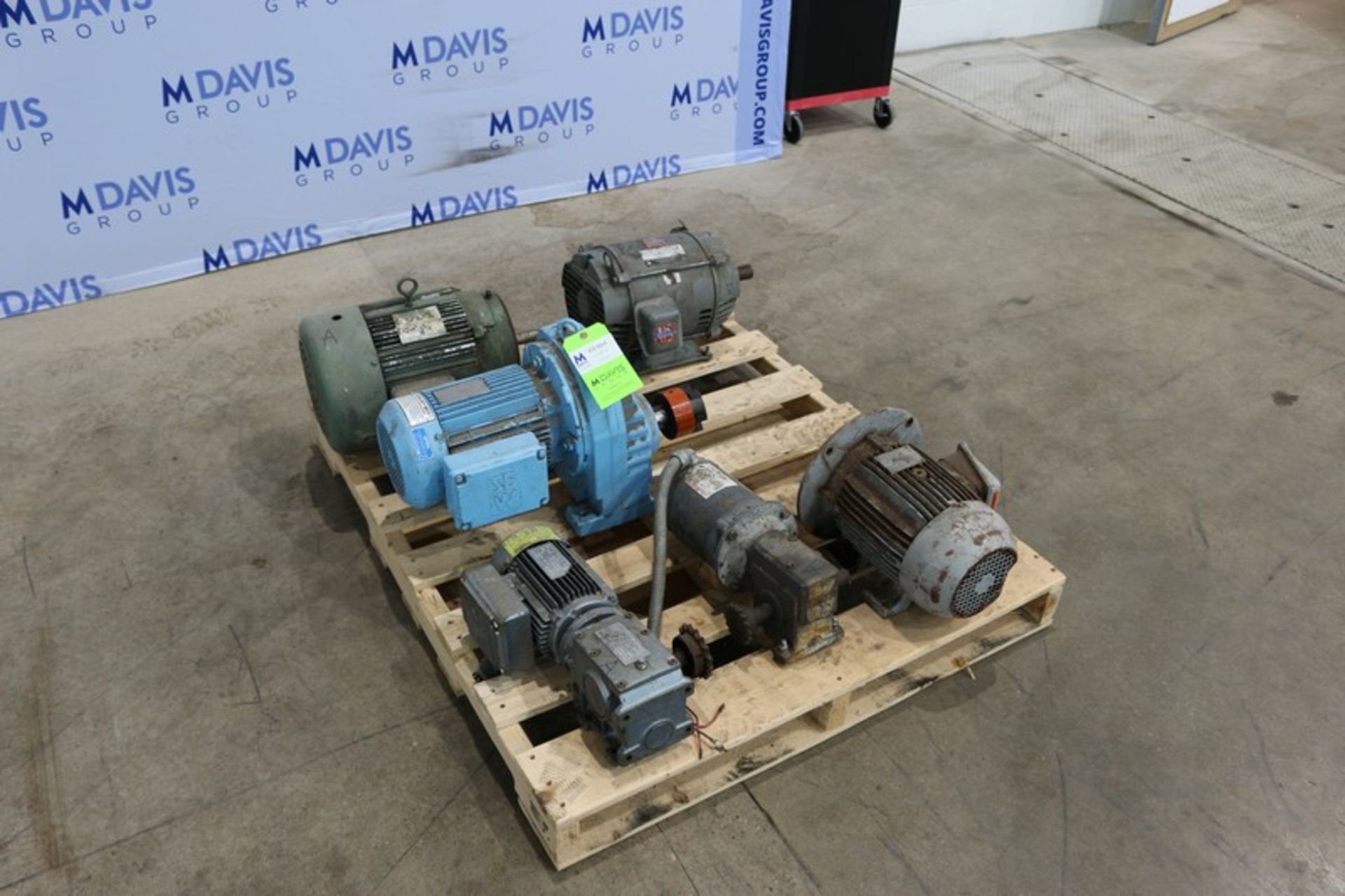 Pallet of Assorted Motors & Drives,with (1) Marathon 7-1/2 hp Motor, (1) US Motor 15 hp, (1) WEG 1