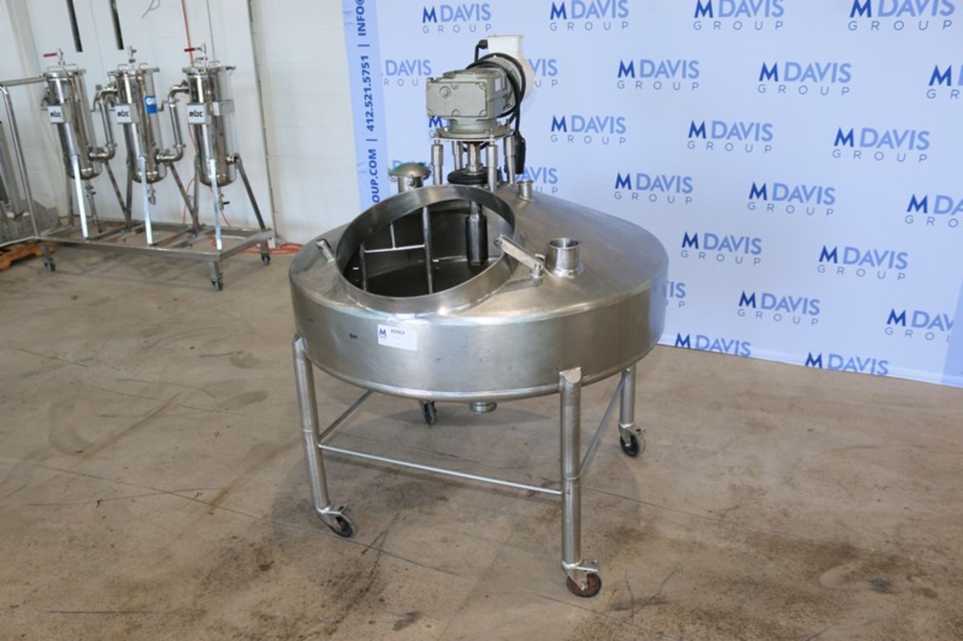 Aprox. 50 Gal. S/S Single Wall Tank, with Top Mounted Agitation Motor, Internal Tank Dims.: Aprox. - Image 2 of 9