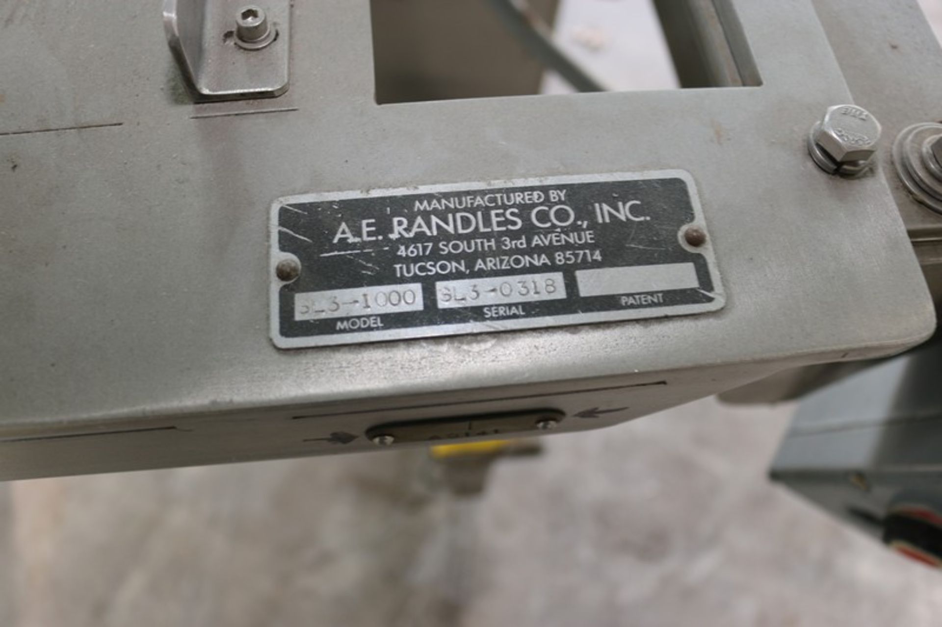 A.E. Randles Co. Inc. S/S Tray Former, M/N SL3-1000, S/N SL3-0318, Mounted on S/S Legs with - Image 6 of 10