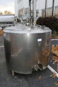 Creamery Package 300 Gal. Insulated Vertical S/S Tank, S/N 8117, with Top Mounted Agitation Motor,