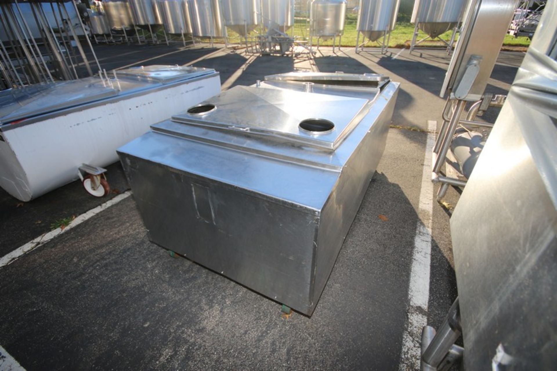 Aprox. 500 Gal. S/S Jacketed Horizontal Tank, with S/S Hinge Lids, Internal Tank Dims.: Aprox. 76" L - Image 6 of 7