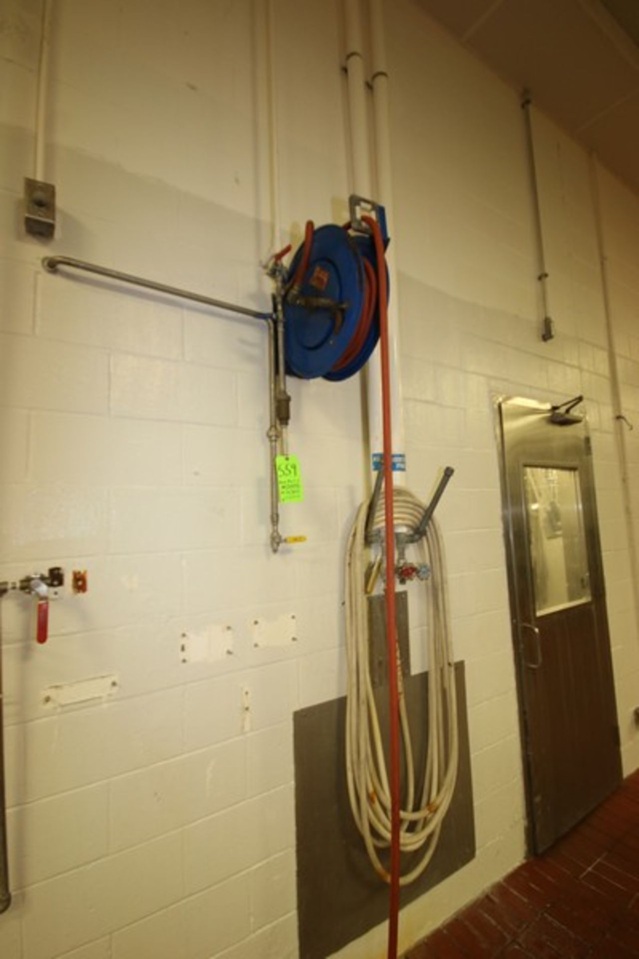 Hose Reel, Wall Mounted, with (5) Additional Wall Mounted S/S Panels (LOCATED IN CHAMPAIGN, IL) ( - Image 2 of 6