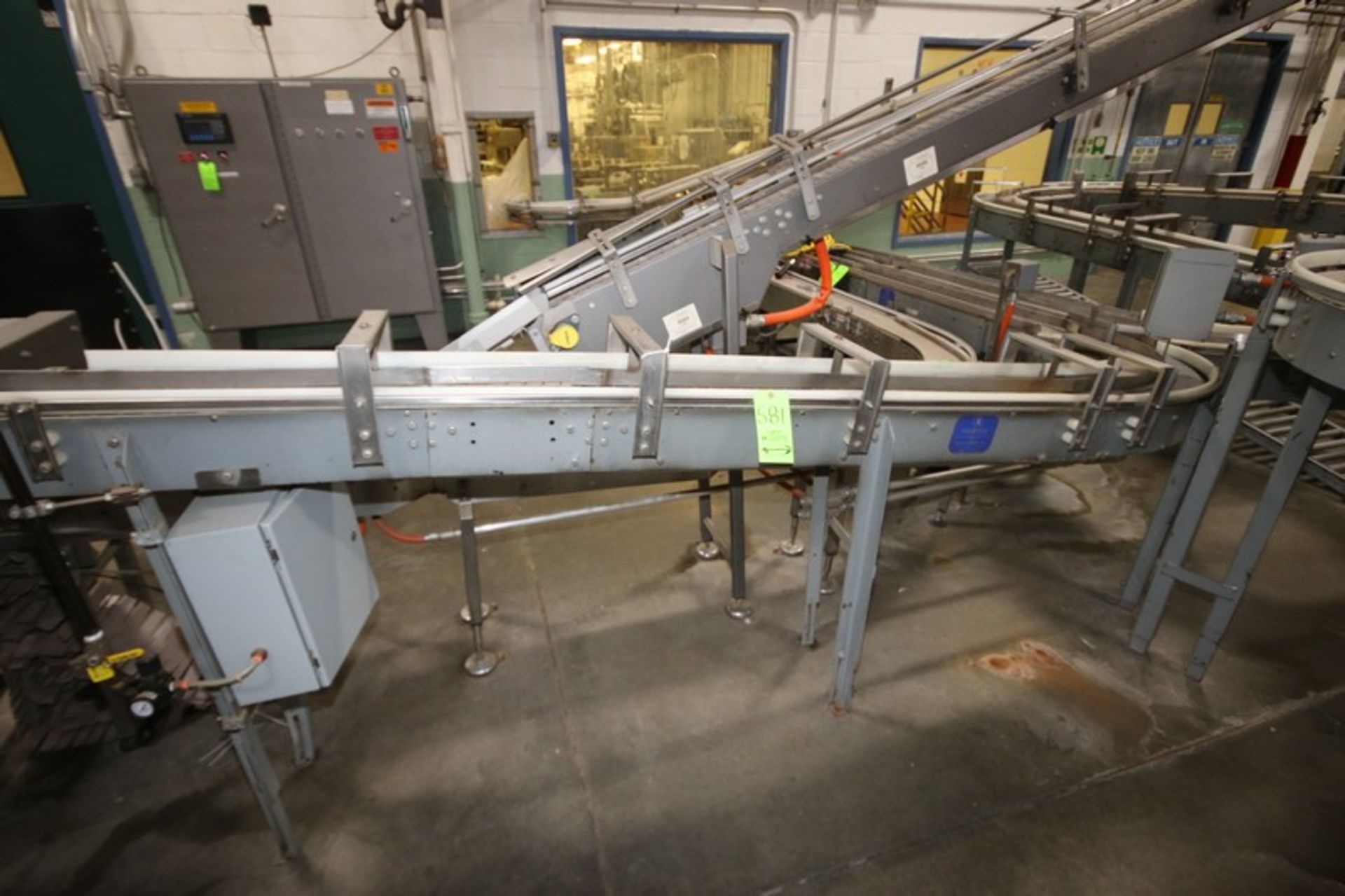 4-Sections of Nercon Infeed Product Conveyor, with Aprox. 3" W Plastic Chain, with Plastic Guide - Image 3 of 8