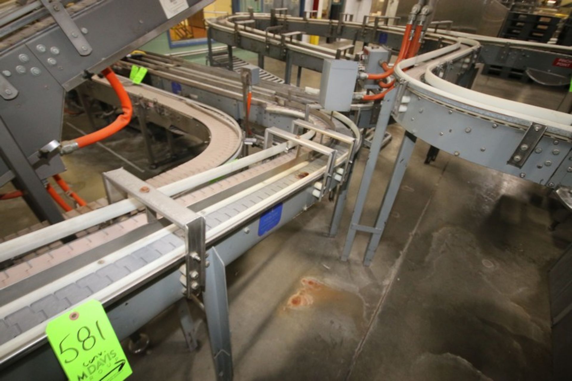 4-Sections of Nercon Infeed Product Conveyor, with Aprox. 3" W Plastic Chain, with Plastic Guide - Image 4 of 8