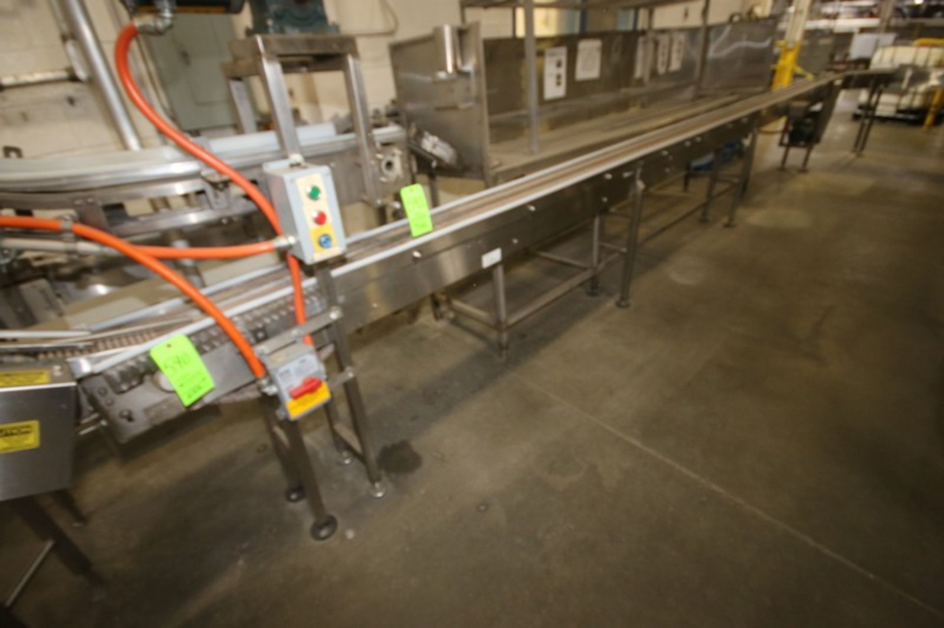 5-Sections of Product Conveyor, with (6) Drives & Aprox. 3-1/4" W Chain, Overall Length: Aprox. 90