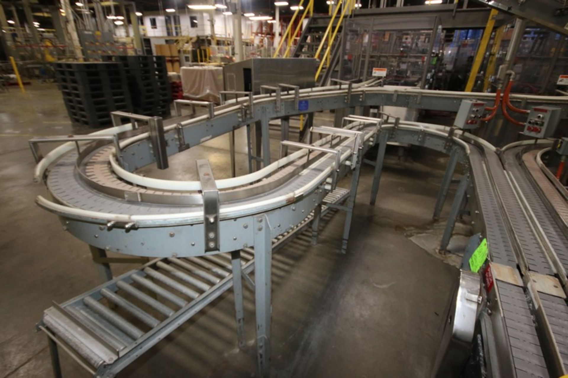 4-Sections of Nercon Infeed Product Conveyor, with Aprox. 3" W Plastic Chain, with Plastic Guide - Image 8 of 8
