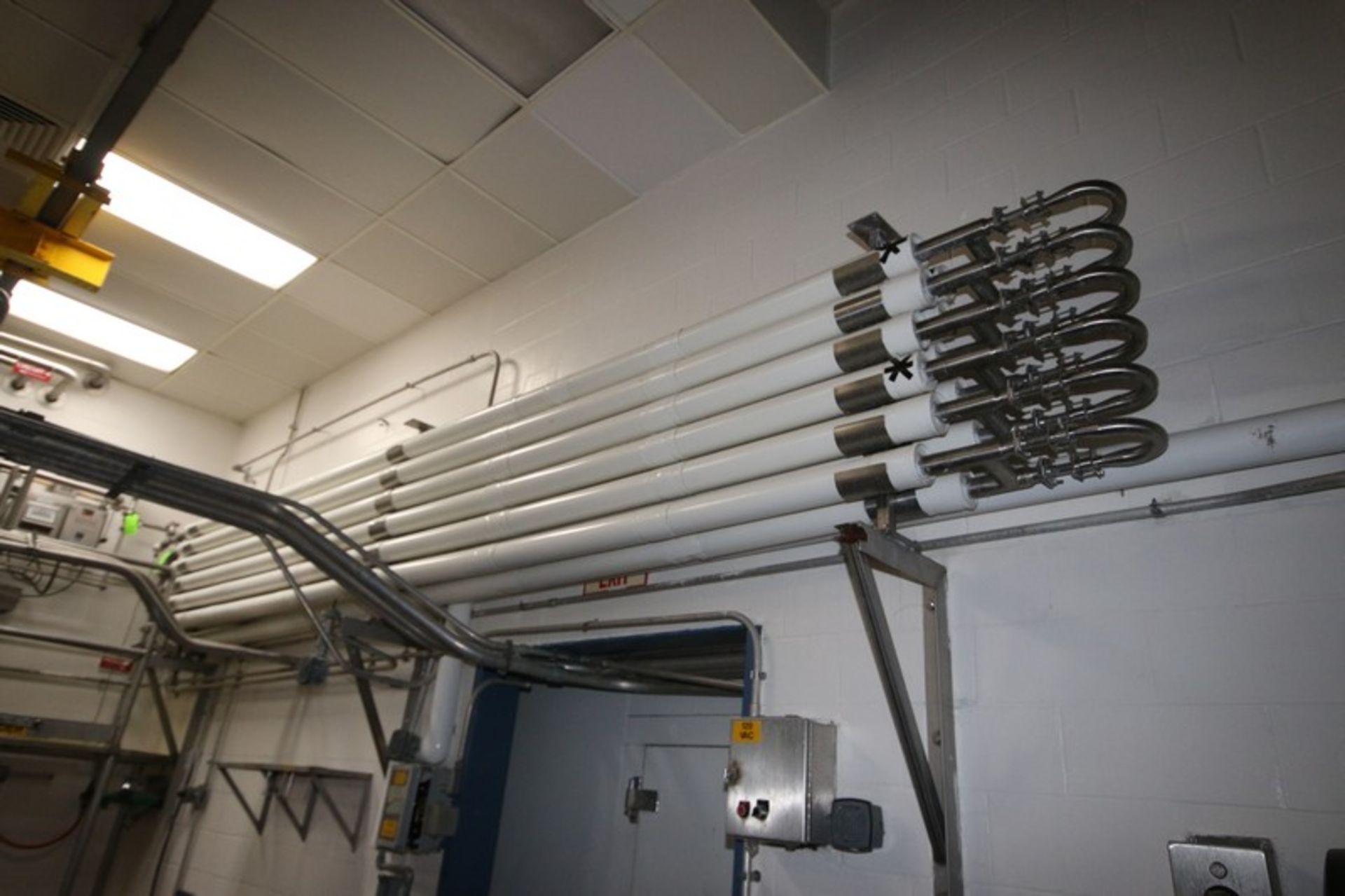 Feldmeier 5-Pass Insulated Pasteurization Tube, with Aprox. 2" Pipe, Wall Mounted with Steam - Image 5 of 9