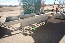 3-Bowl S/S Sink, Overall Dims.: Aprox. 139" L x 31" W x 41" H, Mounted on Portable Frame (LOCATED IN