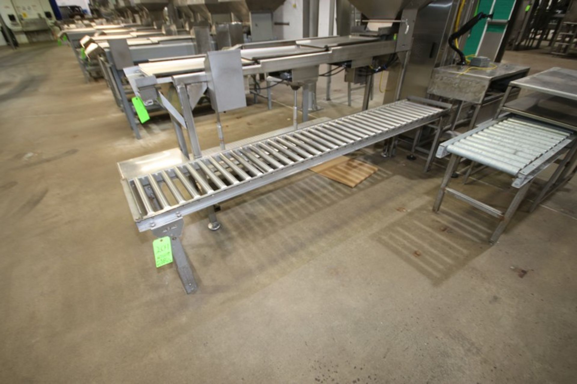 (2) Straight Sections of Roller Conveyor, (1) Aprox. 104" L x 15-1/2" W, & (1) 68" L x 15-1/2" W