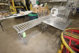 1-Straight Section of Roller Conveyor, Aprox. 8 ft. L, Mounted on S/S Frame (LOCATED IN SAHUARITA,