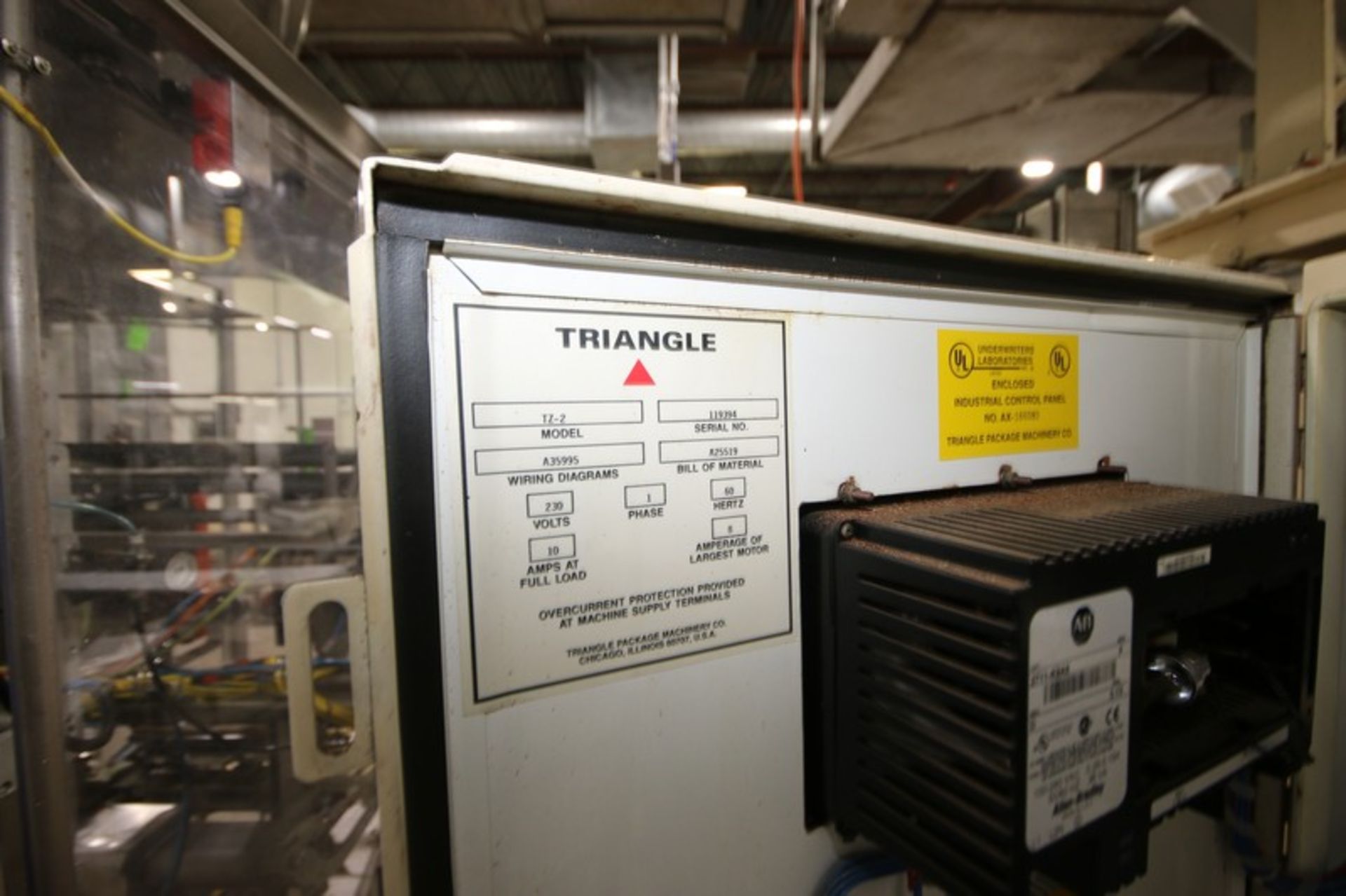 Triangle Vertical Form, Fill, & Seal, M/N TZ-2, S/N 119394, 230 Volts, 1 Phase, with Control - Image 12 of 23