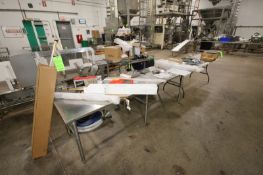 (3) Tables of Nut Inspection Parts, with (2) Boxes of Guide Lasers, (1) Tektronix Displays, M/N