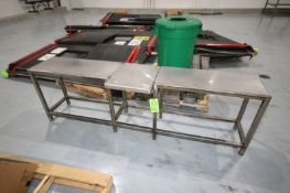 S/S Table, Overall Dims.: 90" L x 20-1/2" W x 28" H, Mounted on S/S Frame (LOCATED IN SAHUARITA, AZ)