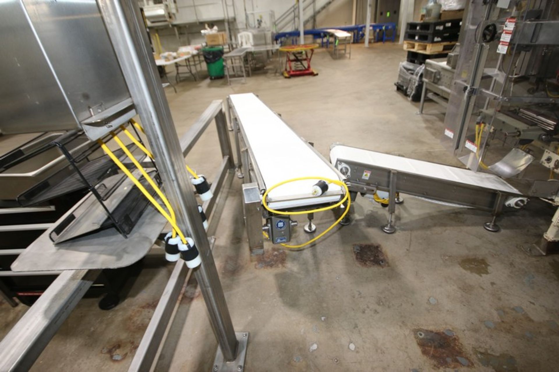 Straight Section of S/S Product Conveyor, Aprox. 12 ft. L with Aprox. 14" W Plastic Belt, Mounted on - Image 5 of 5