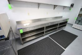 S/S Lab Counter, with S/S Bottom Shelves, Overall Dims.: 12 ft. L x 23" W Counter Top x 35" H