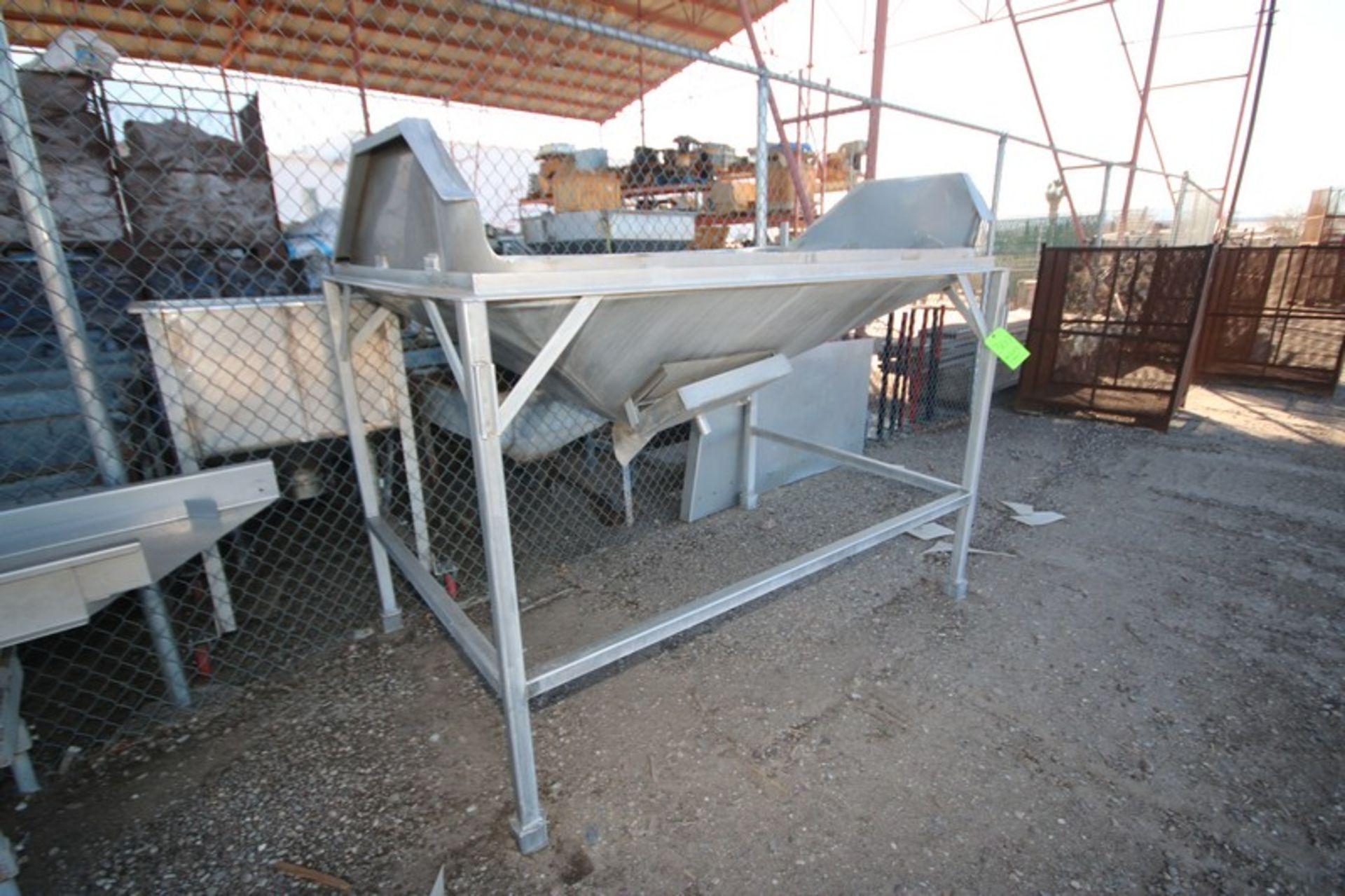 S/S Unload Funnel, Overall Dims.: 84" L x 55" W x 70" H, Mounted on S/S Frame (LOCATED IN SAHUARITA, - Image 2 of 3