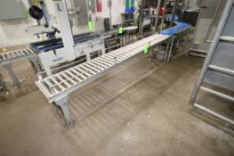 (2) Straight Sections of S/S Roller Conveyor, Aprox. 120" L, Mounted on S/S Legs (LOCATED IN