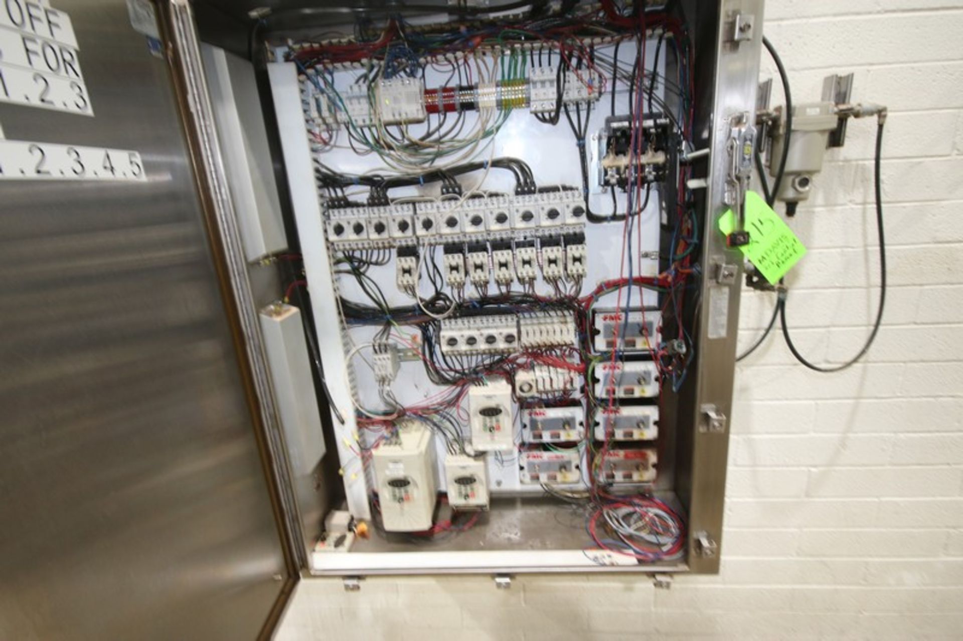 S/S Wall Mounted Control Panel, with (3) Automation Direct VFDs, & Other Components (LOCATED IN