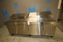 90" L x 33" W x 44" H S/S Food Prep Table,Portable, Refrigerated (INV#81442)(Located @ the MDG