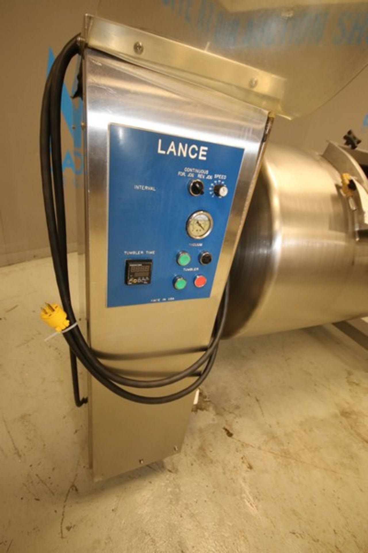 Lance 1,000 lb. Capacity S/S Vacuum Tumbler, Model LT 60, SN L10011094, 110V, (Note: Missing Lid) ( - Image 3 of 7