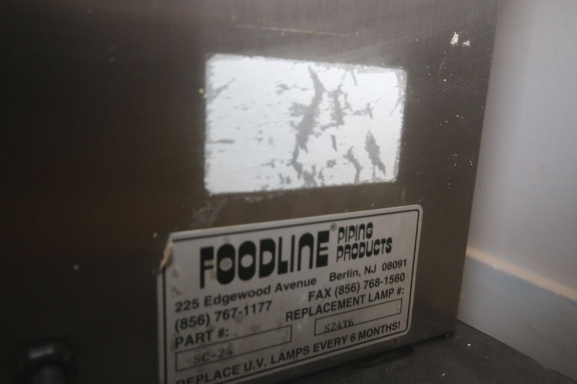 Foodline UV Lights with S/S Duct, Part #: SC-24, Replacement Lamp: S24T6, with Spare Piping & - Image 4 of 7