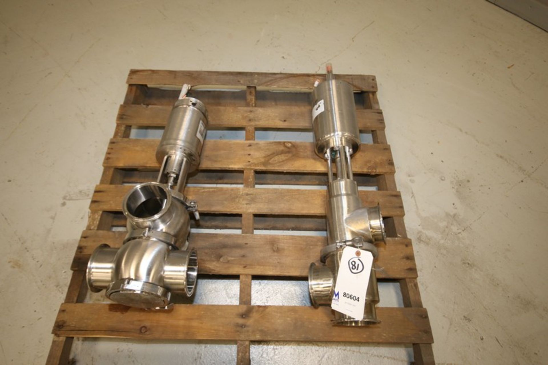 Lot of (2) Tri Clover & WCB 4" S/S Air Valves, Clamp Type (INV#80604)(Located @ the MDG Auction