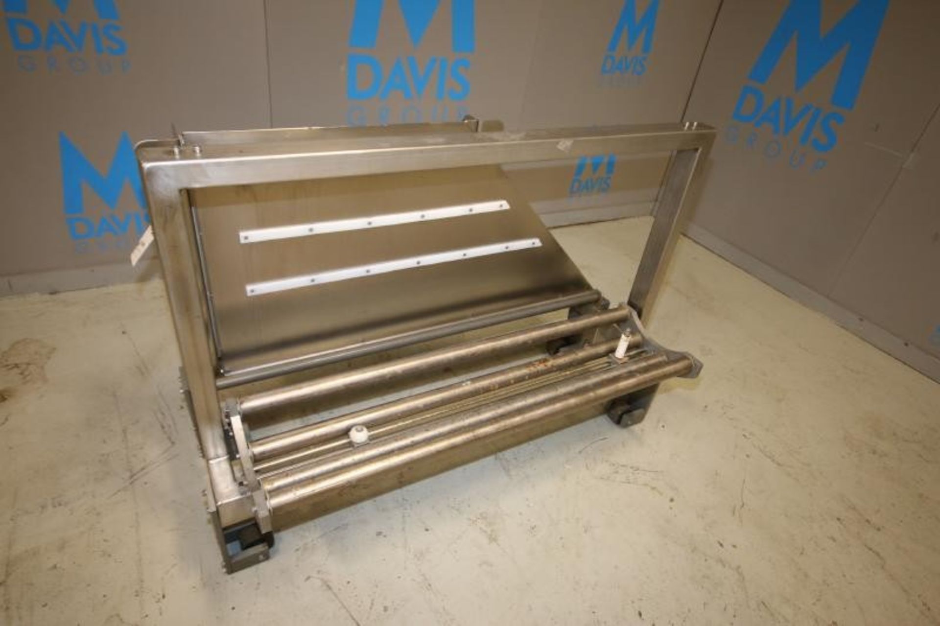 S/S Rack with Rollers, 55" L x 27" W x 41" H,Mounted on Wheels (INV#81408)(Located @ the MDG Auction