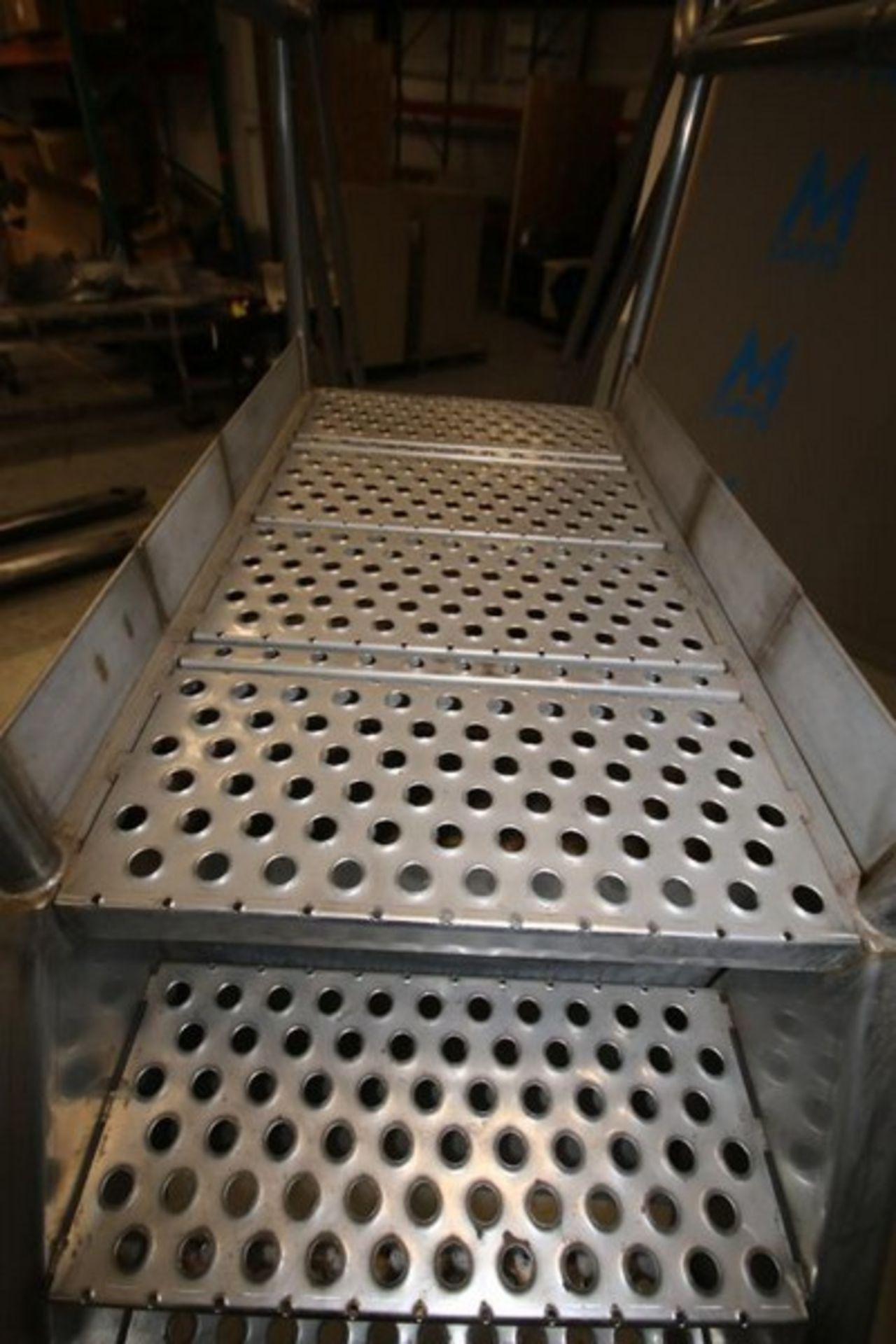 10'L x 30"W x 57"H S/S Conveyor CrossoverPlatform with Handrail & Grated Floor(INV#81394)( - Image 5 of 5