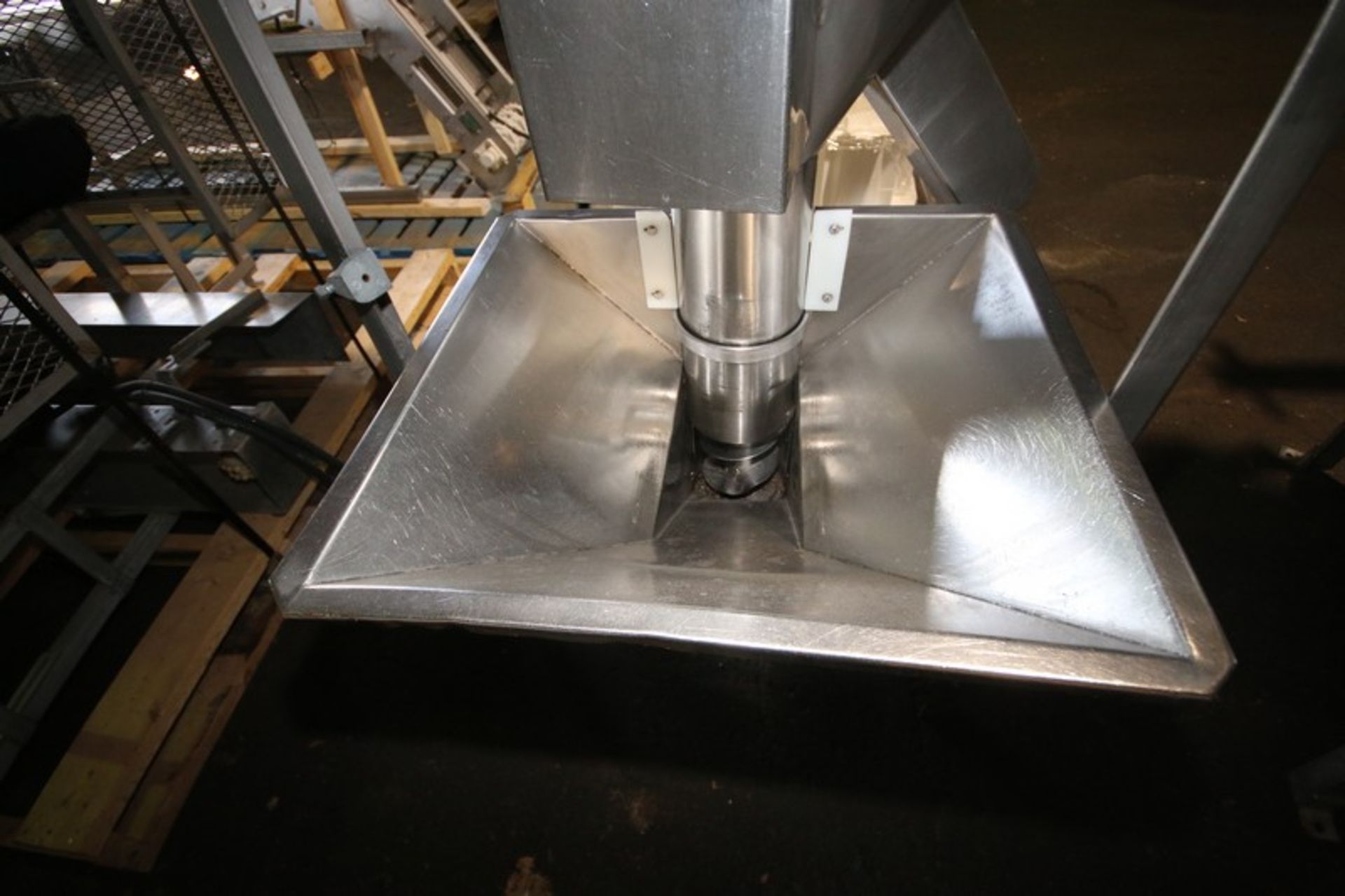 American Extrusion S/S Vertical Meal Mixer, with Cone Bottom & Aprox. 26" W x 23" L Feed Hopper with - Image 3 of 10