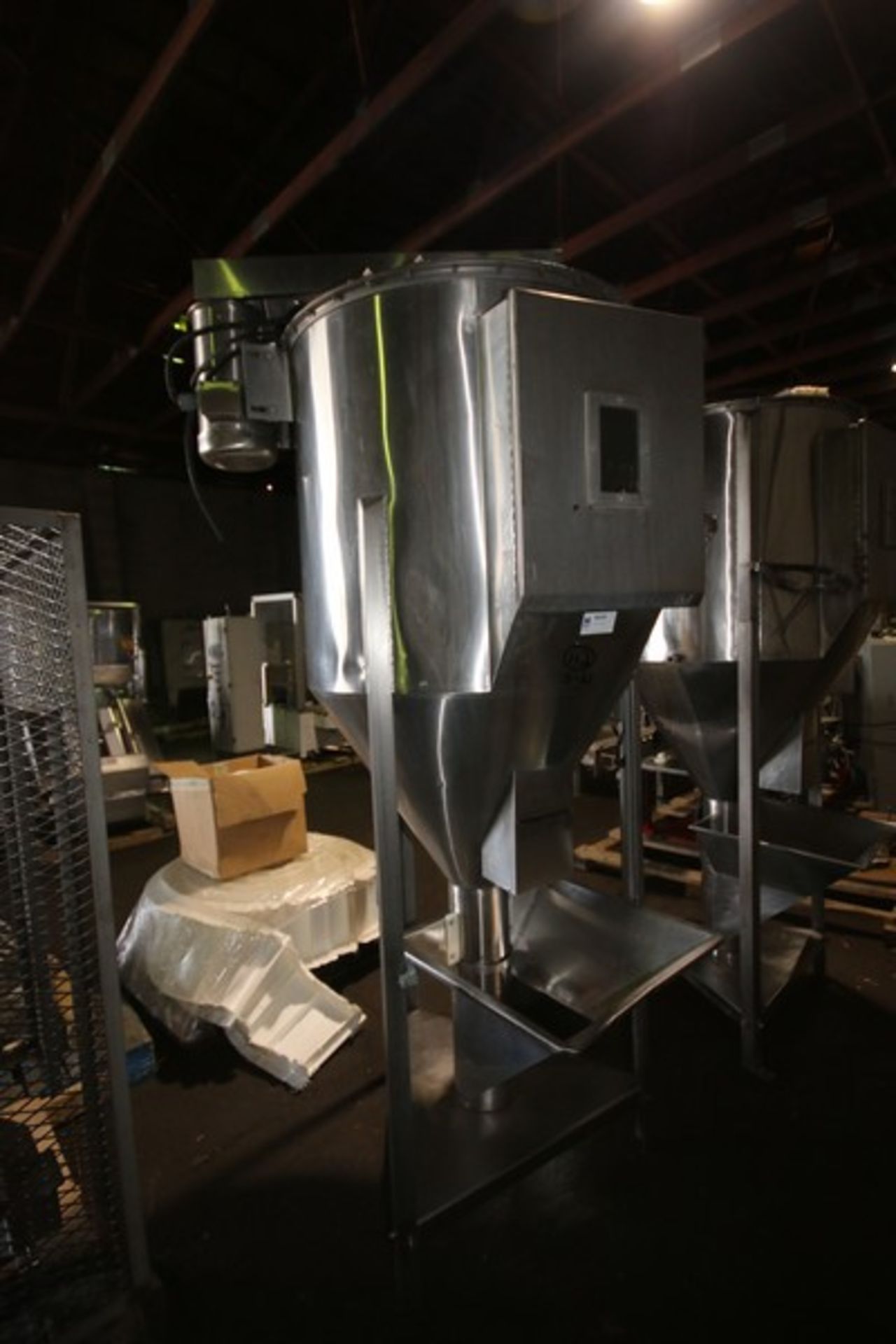 American Extrusion S/S Vertical Meal Mixer, with Cone Bottom & Aprox. 26" W x 23" L Feed Hopper with - Image 5 of 10
