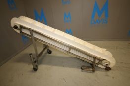 8'L x 9"W x 49"H Inclined S/S Conveyor, with 10" Flights, Mounted on Wheels, (Note: Missing Drive