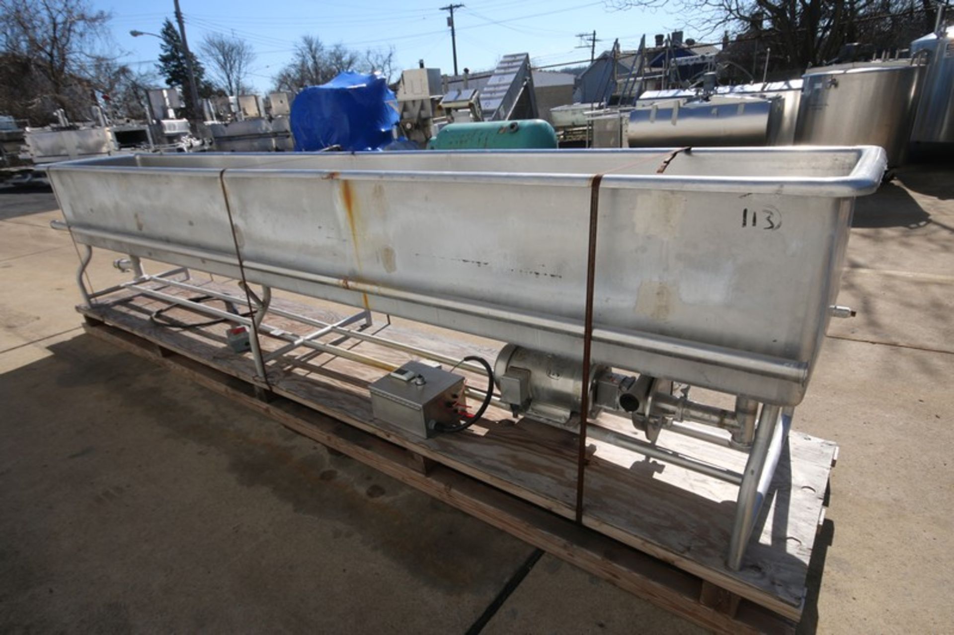 15' 6" L x 25" W x 21" H Jet Spray S/S Wash Trough /COP Tank, with Fristam 3 hp/1760 rpm On-Board - Image 3 of 7